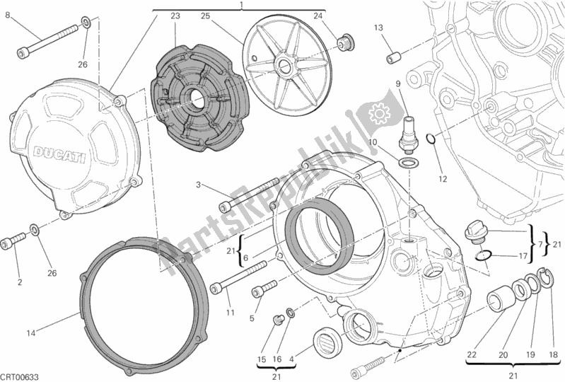 Toutes les pièces pour le Couvercle D'embrayage du Ducati Streetfighter S 1100 2013